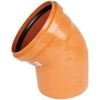 PVC lauko kanalizacijos alkūnė WAVIN DN110, 15°
