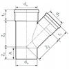 PVC lauko kanalizacijos trišakis PIPELIFE DN160 x 110 x 45°