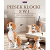 QBI Dog Beagle konstrukcija blokuoja 3in1 įvairias pozas, 1025 elementus