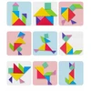 Quatro MAGNETINĖ TANGRAM MEDINĖ dėlionė MAGNETINĖS kaladėlės Mokomasis žaidimas