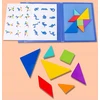 Quatro MAGNETINĖ TANGRAM MEDINĖ dėlionė MAGNETINĖS kaladėlės Mokomasis žaidimas