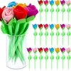 Quatro PLIUSAS gėlių rašiklis ROSE įvairių spalvų