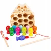 Qulki PAGAUK KIRMĄ MAGNETINĮ MEDINĮ ŽAIDIMĄ KATĖ PAGAUK ŽUVĘ MONTESSORI