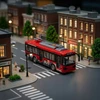 Ramiz Didelis Troleibusas Miesto Autobusas Žaislinis Garso Šviesos Atidarymo Durys 29cm