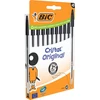 Rašiklis - BIC - Cristal Original - 10 vienetų pakuotė - Juoda spalva - Plona smaigalys