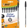 Rašiklis - BIC - Cristal Original - 10 vienetų pakuotė - Juoda spalva - Plona smaigalys