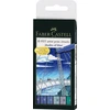 Faber-Castell Teptukinių rašiklių rinkinys Faber-Castel India ink PlTT, mėlynų spalvų, 6 vnt