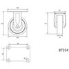 VOREL KOŁO STAŁE Z SZARĄ GUMĄ 125mm