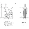 Ratukas VOREL Pasukamas Guminis su Stabdžiu, 160 mm, Juodas