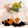 Raudonas Panda Mascot 60 cm XXL jutiminis svertas pliušinis minkštas žaislas