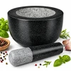 Relaxdays Akmens skiedinys su grūstuvu Didelis kietas granitas prieskoniams ir žolelėms 20cm