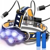 Retoo GALVOS LEMPAS 8 LED COB T6 GALINGAS ĮKRAUJAMAS PRIEKINIS LEMPAS USB GALVUTEI