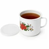 Retro emaliuotas puodas, puodelis su dangteliu, pieno arbatinukas, 0,5l