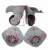 RGL Juodas Swivel Suitcase Wheels, 2 vnt. Plastikiniai