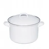RIESS Aukštas puodas su dangčiu 3,5l 20cm Klasikinis WEISS ENAMEL AUSTRIA