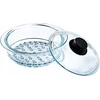 Rinkinys iš 2x garintuvo stiklo sietelio ir 1x 20 cm Pyrex stiklo gaubto