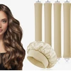 RITINĖLIAI 4 VIENŲ NEŠILTAI GARBANAI VELVET ELASTIC BEIGE RINKINYS
