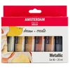 Royal Talens Akrilinė dažai - Talens - AMSTERDAM - Metalizuota - 6 x 20 ml - Skiedžiama vandeniu