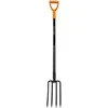 Šakės plokščiais dantimis Yutong 4 dantys/L1250mm ergonomišku metaliniu kotu/ PVC rankena