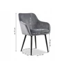 SalesFever Freja 381588 valgomojo kėdė aksominis pilkas metalas 85cm