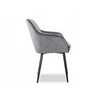 SalesFever Freja 381588 valgomojo kėdė aksominis pilkas metalas 85cm