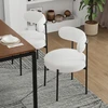 Salutmeuble 2 valgomojo kėdžių komplektas, ergonomiškas atlošas, minkštas sherpa audinys, metalinės kojos