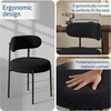 Salutmeuble 2 valgomojo kėdžių komplektas, ergonomiškas atlošas, minkštas sherpa audinys, metalinės kojos