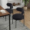 Salutmeuble 2 valgomojo kėdžių komplektas, ergonomiškas atlošas, minkštas sherpa audinys, metalinės kojos