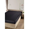 Satininė paklodė su guma STRIPE, juodos sp., 160 x 200 + 25 cm, 100% medvilnės