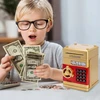 SAUGUS PIGGY BANKAS MONETATŲ BANKNOTAI Indėlių automatas + PIN kodas (Auksas)