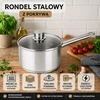 SAUGUS PLIENINIS PUODAS su dangteliu 16cm 1,8L DUJŲ INDUKCINIS ROSSNER AUSTRIJA