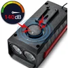 Saulės dviračio žibintas priekinis galinis 800 lm garsinis 140 dB USB maitinimo blokas
