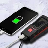 Saulės dviračio žibintas priekinis galinis 800 lm garsinis 140 dB USB maitinimo blokas