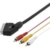 SCART kompozitiniam video DELTACO su jungikliu, 2m, juoda / DEL-129-K / 00220001