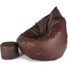 Sėdmaišis su pufu Mega Comfort XXL, dirbtinė oda, turkio spalvos