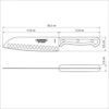 Santoku peilis Ultracorte Tramontina ašmenys 17.8cm su juoda PP rankena
