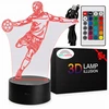 Sferazabawek Lampka Nocna 3D LED PIŁKARZ Rumbigo Pilot 16 Kolorów USB Prezent dla Chłopc