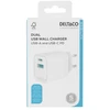 USB sieninis įkroviklis DELTACO, 1x USB-A 18 W, 1x USB-C PD 20 W, baltas/ USBC-AC154 / 1903153