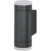 Sieninis lauko šviestuvas EGLO RIGA, IP54, GU10, 2x4,6W, 4000K, 2x400lm, juodas 7x12x22cm