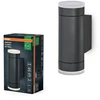 Sieninis lauko šviestuvas EGLO RIGA, IP54, GU10, 2x4,6W, 4000K, 2x400lm, juodas 7x12x22cm