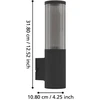 Sieninis lauko šviestuvas EGLO SALLE, IP54, E27, 1x15W, juodos sp., 8,1x11,5x32,6cm