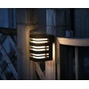 Sieninis LED lauko šviestuvas CYLINDER, įkraunamas saulės energija, juodos sp., ø11,5 x h8,5 cm