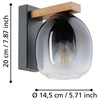 Sieninis šviestuvas EGLO FILAGO, E27, 1x40W, juodos/rudos sp., 18,20x21,50x23,80