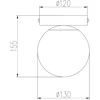 Sieninis šviestuvas G.LUX GT-390-1C-BL, 1xE27, juodos sp, ø13x15,5cm, gaubtas baltos sp