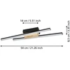 Sieninis šviestuvas Sieninis LED šviestuvas EGLO PANAGRIA, 2x6,3W, 3000K, 1500lm, juodos sp. 8,80x10,50x56,2