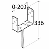 Sijų atrama PSRU, 60 - 200 x 136 x 4 mm, pritaikoma, juodos sp.