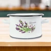 Silesia Emalia EMALINIS PUODAS 5,5 L 22cm DEKORUOTA LEVANDŲ RAŠTO DUJŲ INDUKCIJA