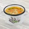 Silesia Emalia EMALINIS PUODAS 5,5 L 22cm DEKORUOTA LEVANDŲ RAŠTO DUJŲ INDUKCIJA