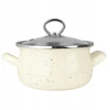 Mondex Silesia Emalia Emaliuotas puodas Helena 1,9l, 16cm, kremas su marmuru, indukcijai