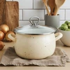 Silesia Emalia Kreminio marmuro emaliuotas puodas HELENA 6.5L Dujinis Tradicinė Indukcija